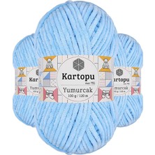 Kartopu 3 Adet Yumurcak Kadife El Örgü Ipi Mavi K540