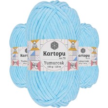 Kartopu 3 Adet Yumurcak Kadife El Örgü Ipi Açık Turkuaz K516