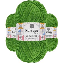 Kartopu 3 Adet Yumurcak Kadife El Örgü Ipi Yeşil K469