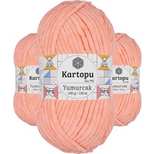 Kartopu 3 Adet Yumurcak Kadife El Örgü Ipi Somon K218