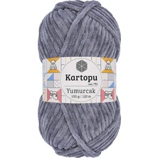 Kartopu Yumurcak Kadife El Örgü Ipi Koyu Gri K951