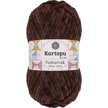 Kartopu Yumurcak Kadife El Örgü Ipi Kahverengi K818