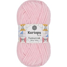 Kartopu Yumurcak Kadife El Örgü Ipi Bebe Pembe K768