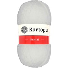 Kartopu Kristal Çift Katlı El Örgü Lif Ipi Beyaz K010