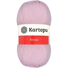 Kartopu Kristal Çift Katlı El Örgü Lif Ipi Açık Pembe K699