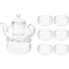 B Baosity Teaware Set Borosilikat Cam Çiçek Termostable Bardak Süzgeç Mutfak Için (Yurt Dışından)