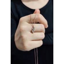 Parmas Design Yılan Tasarımlı Rose Kaplama Kadın 925 Ayar Gümüş Kolye