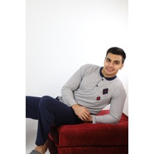 Şipka Pijama Gri Çizgili Pijama Takımı