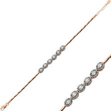 925 Gümüş Elmas Montür 925 Ayar Gümüş Bileklik