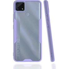 Kilifone - Realme C25 / C25S - Kılıf Kenarı Renkli Arkası Şeffaf Parfe Kapak