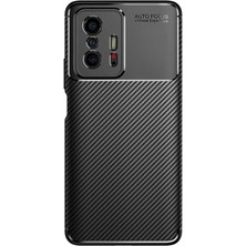 Fibaks Xiaomi Mi 11T Pro Kılıf Rugged Armor Darbe Emici Uzun Ömürlü Dayanıklı Parmak İzi Yapmaz Karbon Tasarım Negro Silikon Kapak