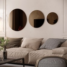 Camex Store Camex 3 Parça 3 Ölçü Bronz Dekoratif Ayna Takımı