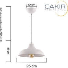 Çakır Aydınlatma Fiyona Sıvama Beyaz Tekli Sarkıt Avize