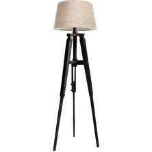 Ağaç Ustası Piega Tripod Lambader Abajur Avize Aydınlatma Ahşap Siyah Ağaç Country Dekor Lamba Aplik Masif Doğal