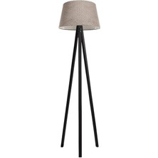 Ağaç Ustası Düz 3 Ayak Tripod Lambader Abajur Avize Aydınlatma Ahşap Siyah Ağaç Country Dekor Lamba Aplik Masif Doğal