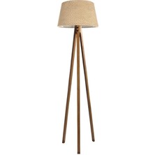 Ağaç Ustası Düz 3 Ayak Tripod Lambader Abajur Avize Aydınlatma Ahşap Naturel Ağaç Country Dekor Lamba Aplik Masif Doğal