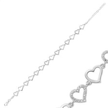 925 Gümüş Kalp Detaylı  925 Ayar Gümüş Bileklik