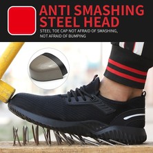 Chance Petcastle 305 Çelik Burunlu Ayakkabı Iş Güvenliği Ayakkabısı Nefes Alabilir Hafif-Siyah (Yurt Dışından)