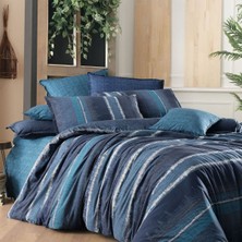 Sarev De Jack Ranforce Yıkamalı Nevresim Takımı Çift Kişilik Mavi