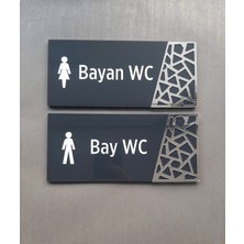 Yönline Antrasit Silver Pattern Seri Wc Yönlendirme Seti 20 x 9 cm 1 Adet