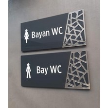 Yönline Antrasit Silver Pattern Seri Wc Yönlendirme Seti 20 x 9 cm 1 Adet