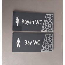 Yönline Antrasit Silver Pattern Seri Wc Yönlendirme Seti 20 x 9 cm 1 Adet