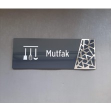 Yönline Antrasit Silver Pattern Seri Mutfak Kapı Isimliği 24 x 9 cm 1 Adet