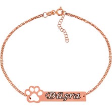 925 Gümüş Isim Yazılı Kedi Pati 925 Ayar Gümüş Bileklik