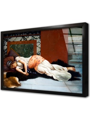 Tablosan Ay Tanrıçası Selene Çerçeveli Cam Tablo