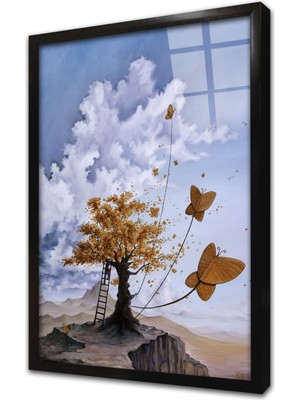 Tablosan Ağaç Çerçeveli Cam Tablo