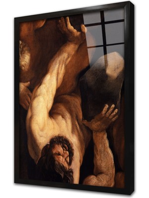Tablosan Guido Reni Caduta Dei Giganti Çerçeveli Cam Tablo