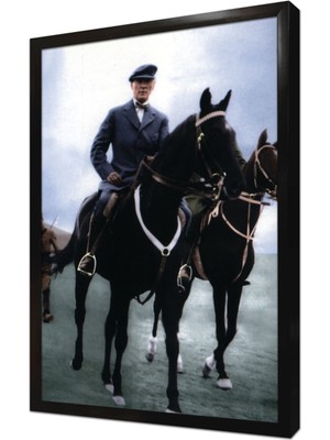 Tablosan Atatürk At Üstünde Çerçeveli Mdf Tablo
