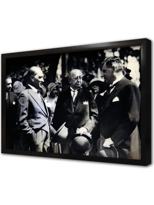 Tablosan Atatürk Arkadaşlarıyla Sohbet Ederken Çerçeveli Mdf Tablo