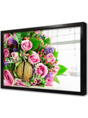 Tablosan Gül Buketi Çerçeveli Mdf Tablo