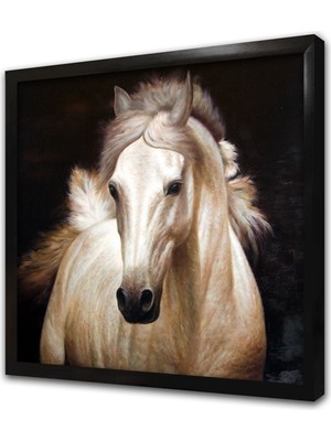 Tablosan Beyaz At Çerçeveli Mdf Tablo