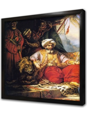 Tablosan Aslan ve Sultan Çerçeveli Mdf Tablo
