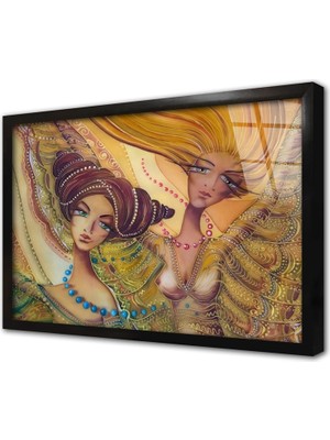 Tablosan Etnik Kadınlar Çerçeveli Cam Tablo
