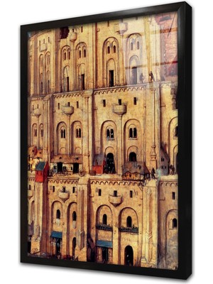 Tablosan Babel Tower Çerçeveli Cam Tablo