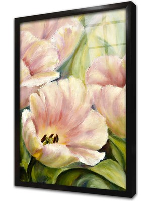 Tablosan Çiçek Çerçeveli Cam Tablo