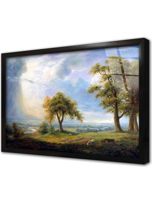 Tablosan Gökyüzü Çerçeveli Cam Tablo