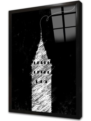 Tablosan Galata Çerçeveli Cam Tablo