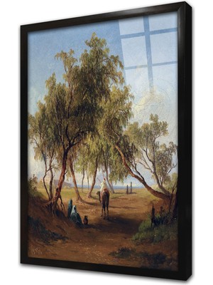 Tablosan Deve Ile Gezen Arap Çerçeveli Cam Tablo