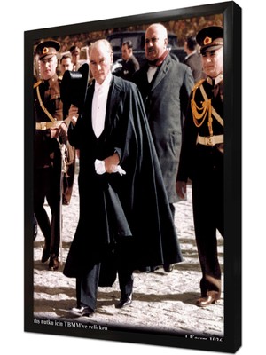 Tablosan Atatürk Açılış Nutku Için Meclise Gelirken Çerçeveli Mdf Tablo