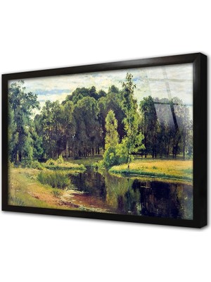 Tablosan Gölet Çerçeveli Cam Tablo