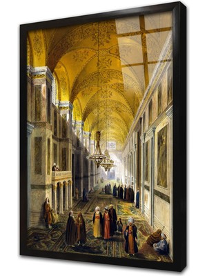 Tablosan Ayasofya Gaspare Fossati Çerçeveli Cam Tablo
