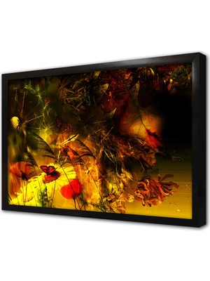 Tablosan Ayçiçeği ve Kelebek Çerçeveli Mdf Tablo