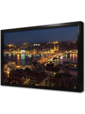 Tablosan Gece Haliç Çerçeveli Mdf Tablo