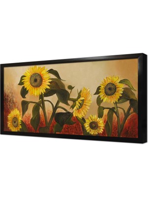 Tablosan Günebakan Çiçeği Çerçeveli Mdf Tablo