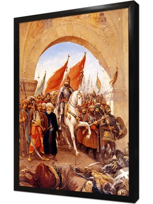 Tablosan Fatihin Istanbula Girişi F Zonaro Çerçeveli Mdf Tablo