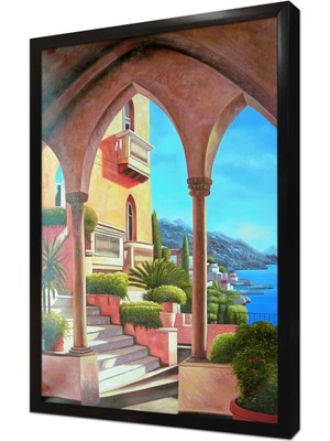 Tablosan Deniz Gören Evler Çerçeveli Mdf Tablo